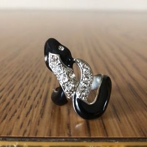 Black and Silver Snake Ring.